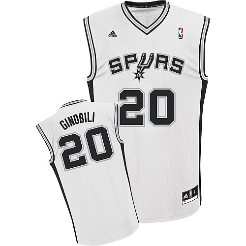 NBA San Antonio Spurs 20 Manu Ginobili New Revolution 30 Swingman Home White Jersey